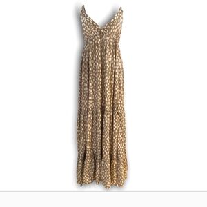 ROSEGOLD Boho Maxi Dress with White Brushstrokes